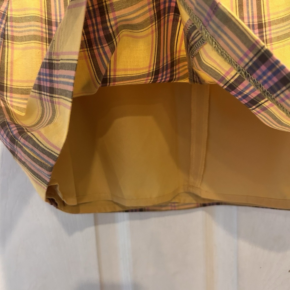 BB Dakota Yellow Plaid Mini Skirt Lemon Drop 4 NWT Grunge Whimsigoth Preppy Y2K - Picture 3 of 8
